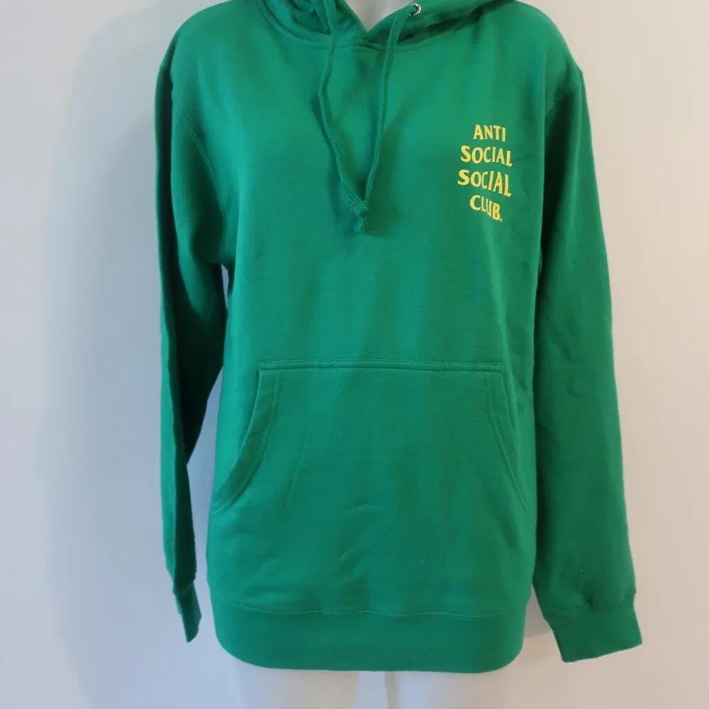 NWT Authentic Mens Anti Social Social Club Green Graphic Pullover Hoodie S - Picture 6 of 9